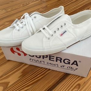 WHITE SUPERGA SHOES NWT!!!!